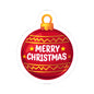 Merry Christmas Ornament Sticker — Red Holiday Kiss-Cut Sticker