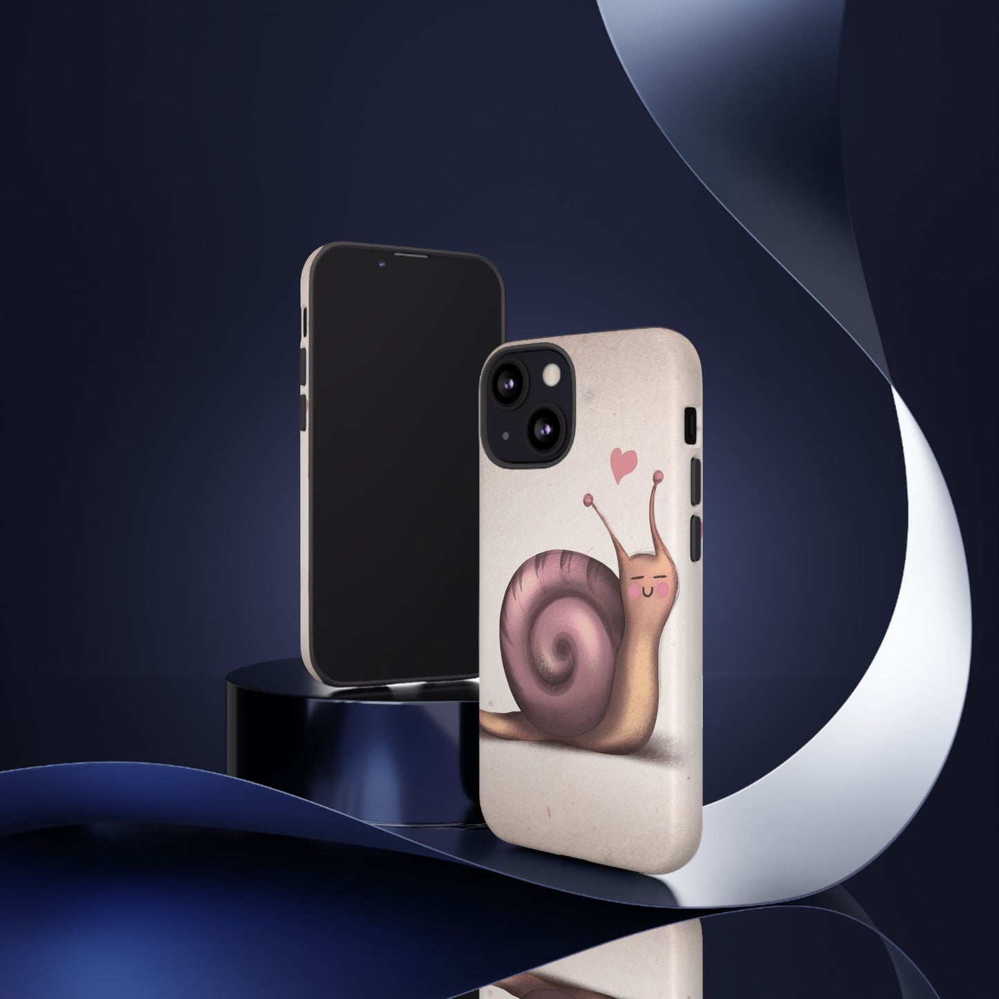 Cute Snail Phone Case — Pink Heart Cartoon Protective iPhone Cover