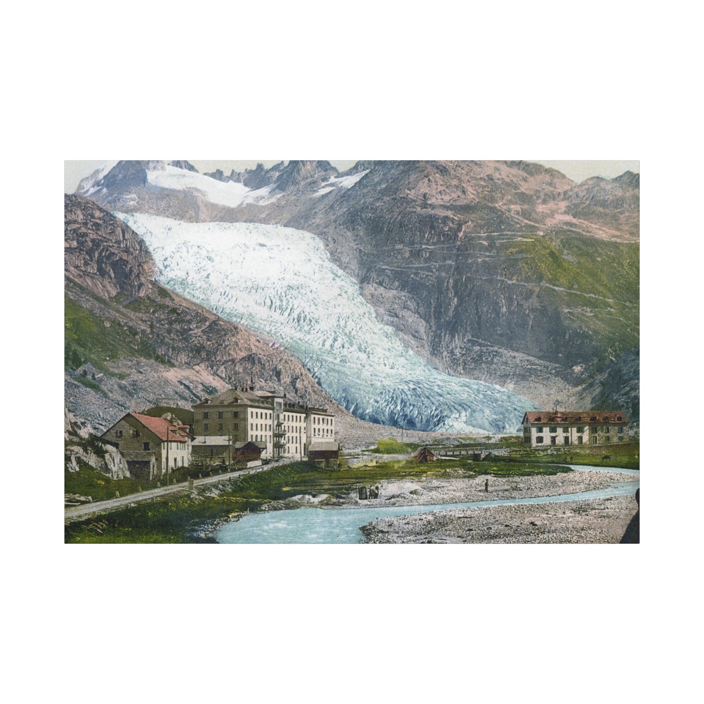 Glacier Village Matte Canvas Print