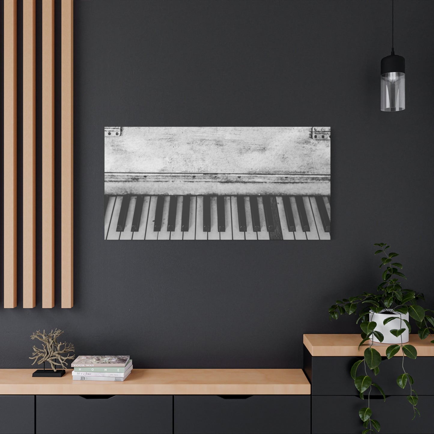 Vintage Piano Keys Matte Canvas Print