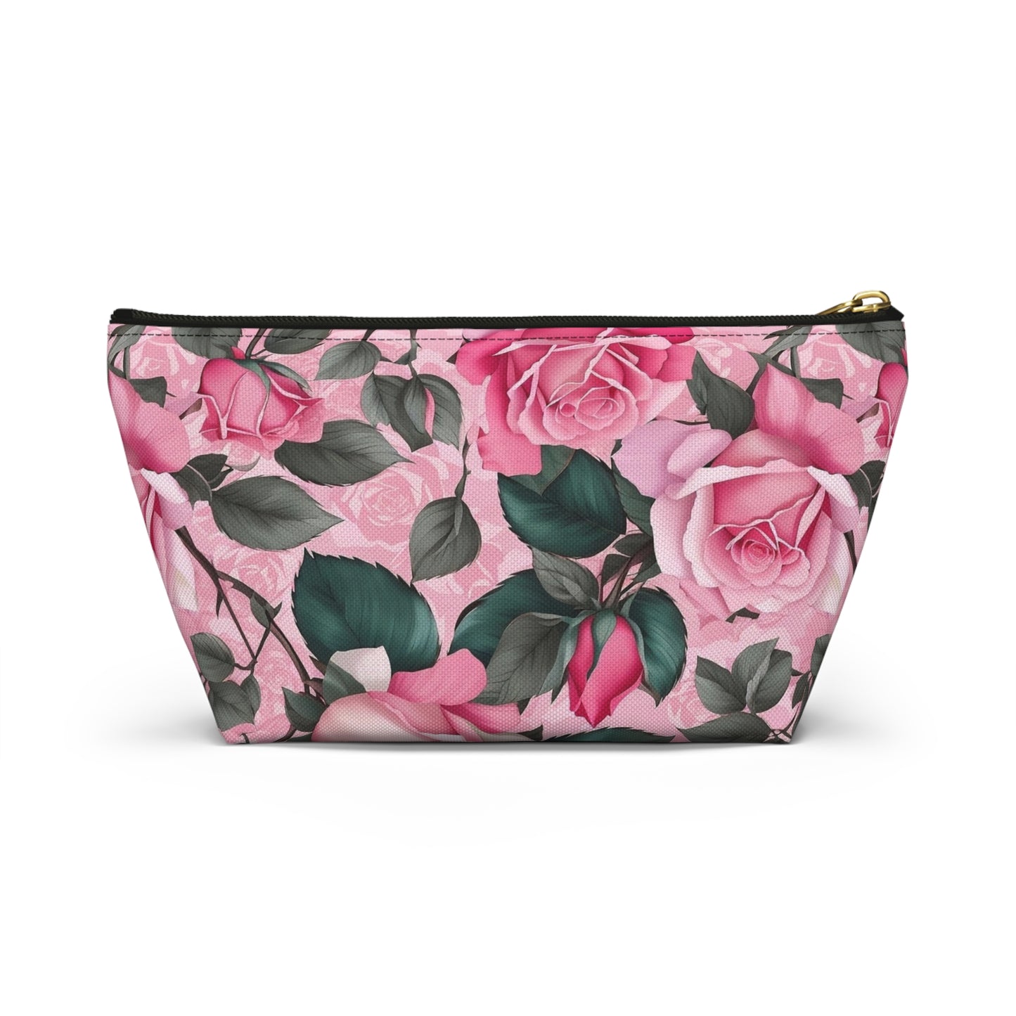 Floral Accessory Pouch - Stylish Makeup Bag, Organizer, Travel Toiletry Case, Gift for Her, Rose Flower Design
