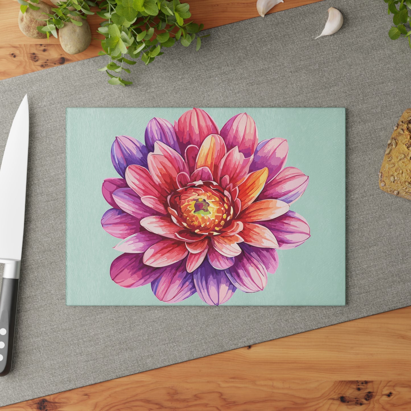 Floral Glass Cutting Board