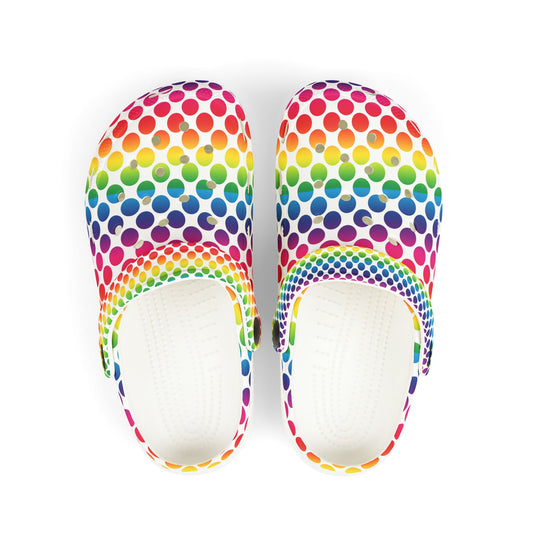 Colorful Kids Clogs - Rainbow Polka Dot Foam Shoes, Fun Playtime Footwear, Comfortable Garden Clogs, Perfect for Summer Adventures, [...]