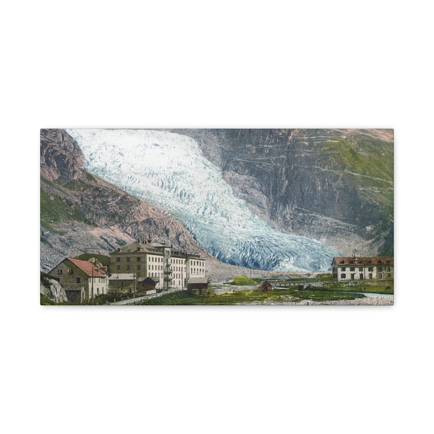 Glacier Village Matte Canvas Print
