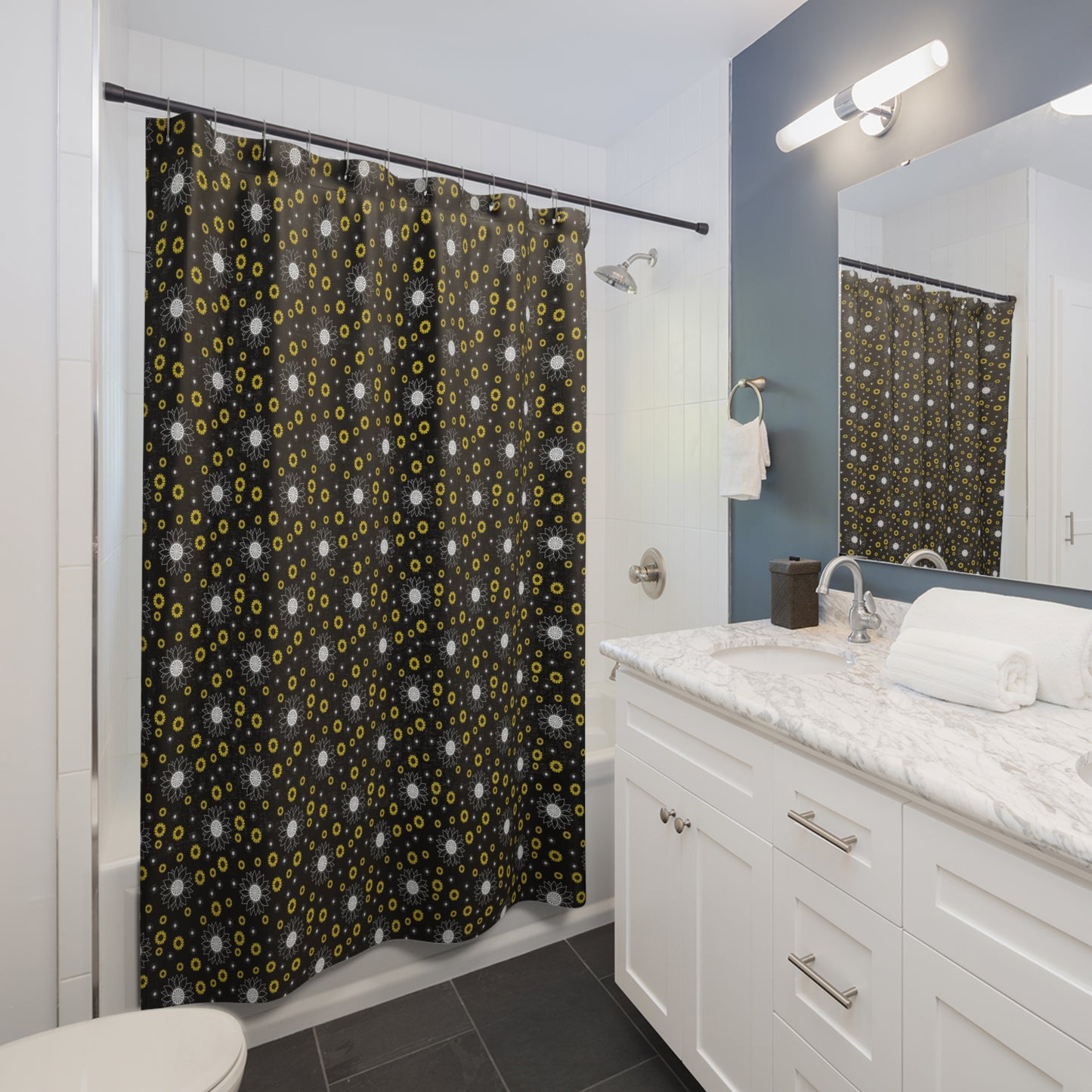 Bold Floral Shower Curtains | Chic Bathroom Accessories, Boho Home Decor, Unique Gift Idea, Modern Style, Holiday Decorating