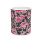 Floral Rose Ceramic Mug - Perfect Gift for Coffee Lovers, Tea, Mother's Day, Birthday, Home Decor, Kitchenware