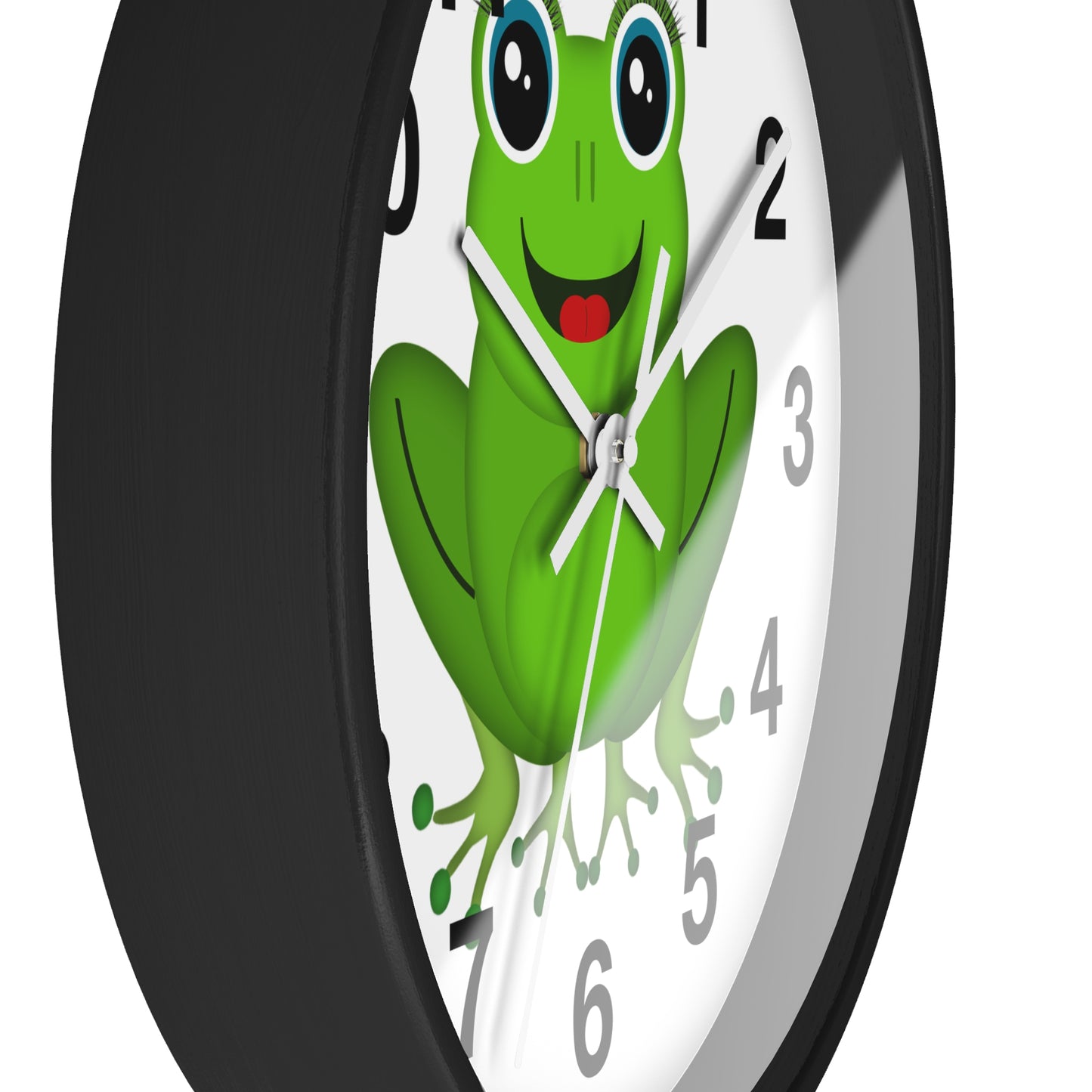 Frog Wall Clock - Whimsical Green Frog Design