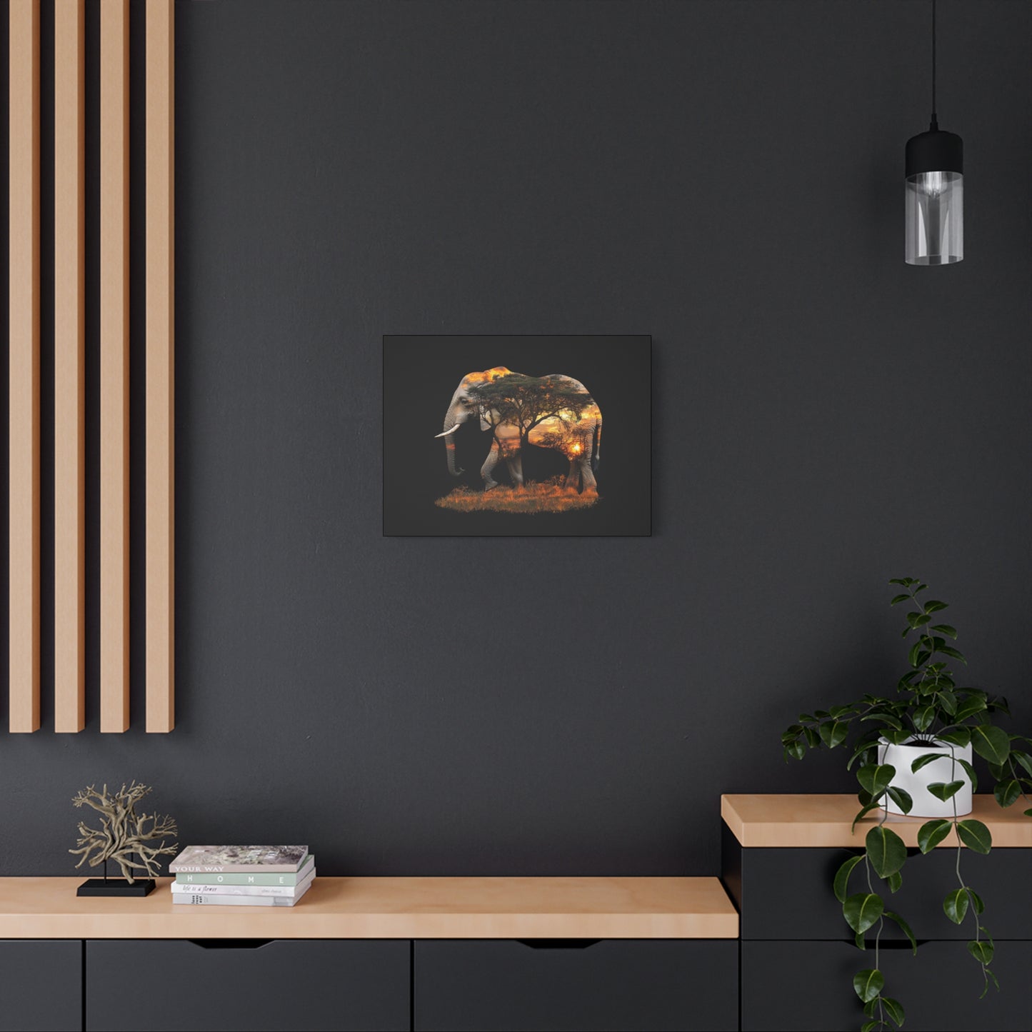 Elephant Tree Matte Canvas Art