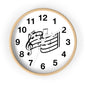 Music Notes Wall Clock — Black & White Treble Clef Timepiece for Music Lovers