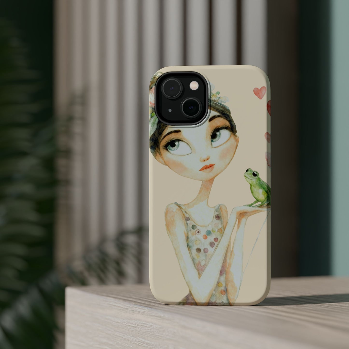 Whimsical Girl with Frog Magnetic Impact Phone Case