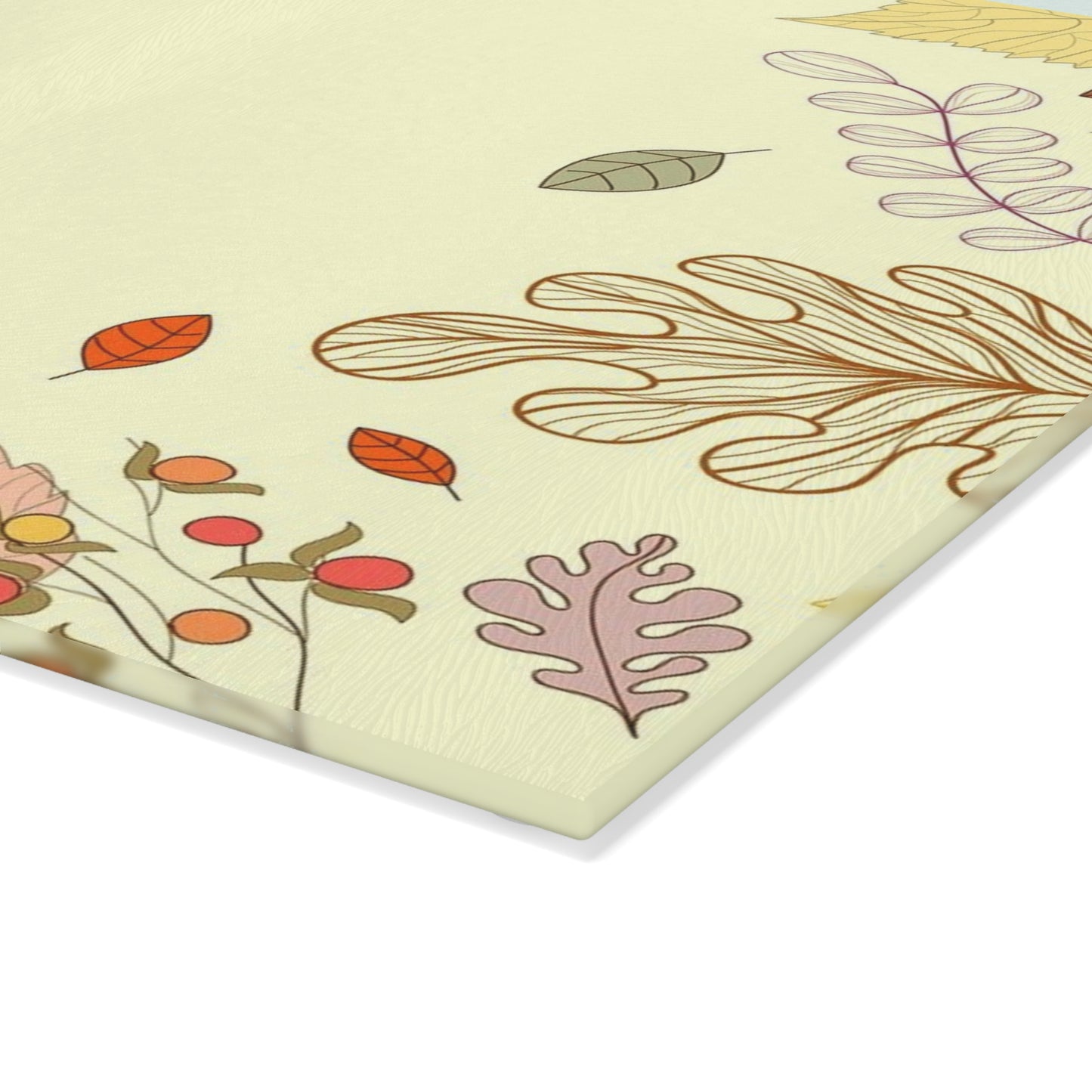 Autumn Leaves Glass Cutting Board – Fall Foliage Decorative Kitchen Board