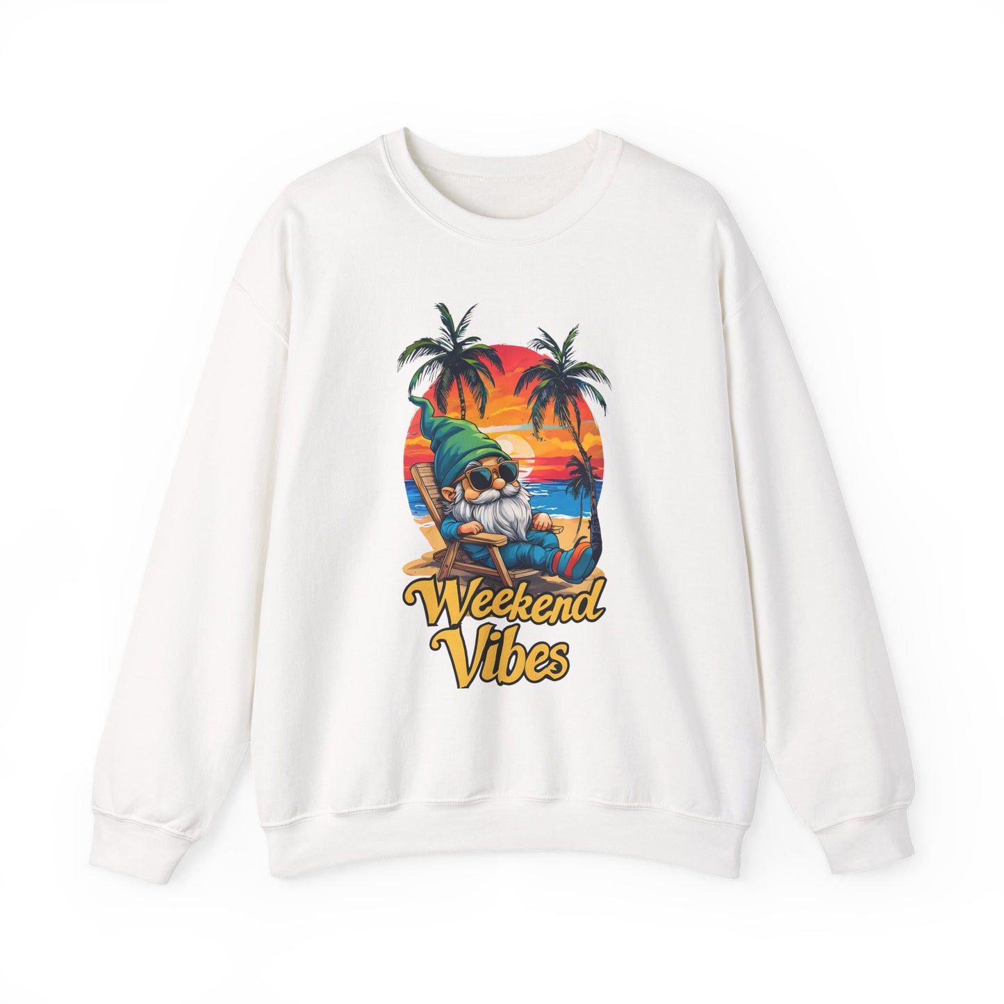 Crewneck — "Weekend Vibes" Tropical Gnome Sweatshirt