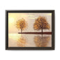 Framed Matte Canvas Wall Art — Golden Autumn Trees Reflection