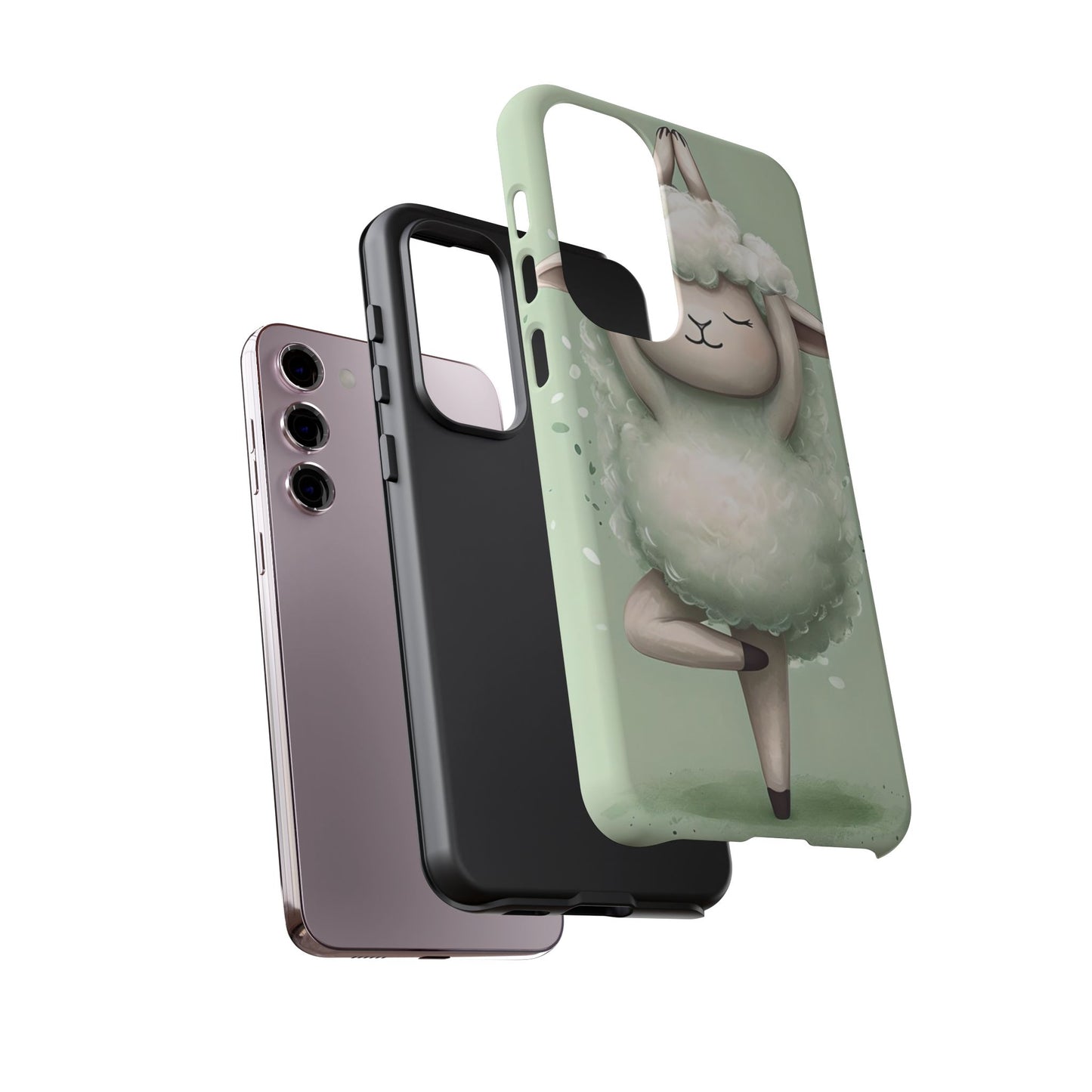 Cute Yoga Sheep Phone Case — Pastel Lamb Ballerina Protective Cover