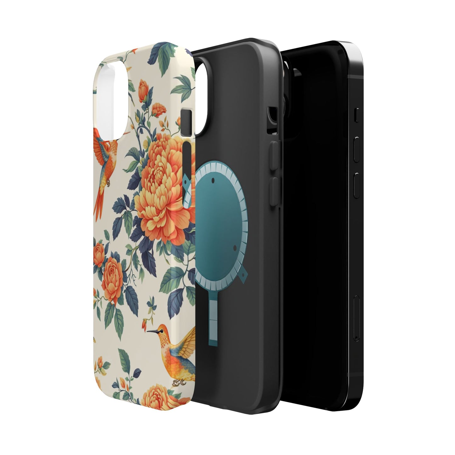 Floral Hummingbird Magnetic Phone Case — Impact-Resistant Protective Cover
