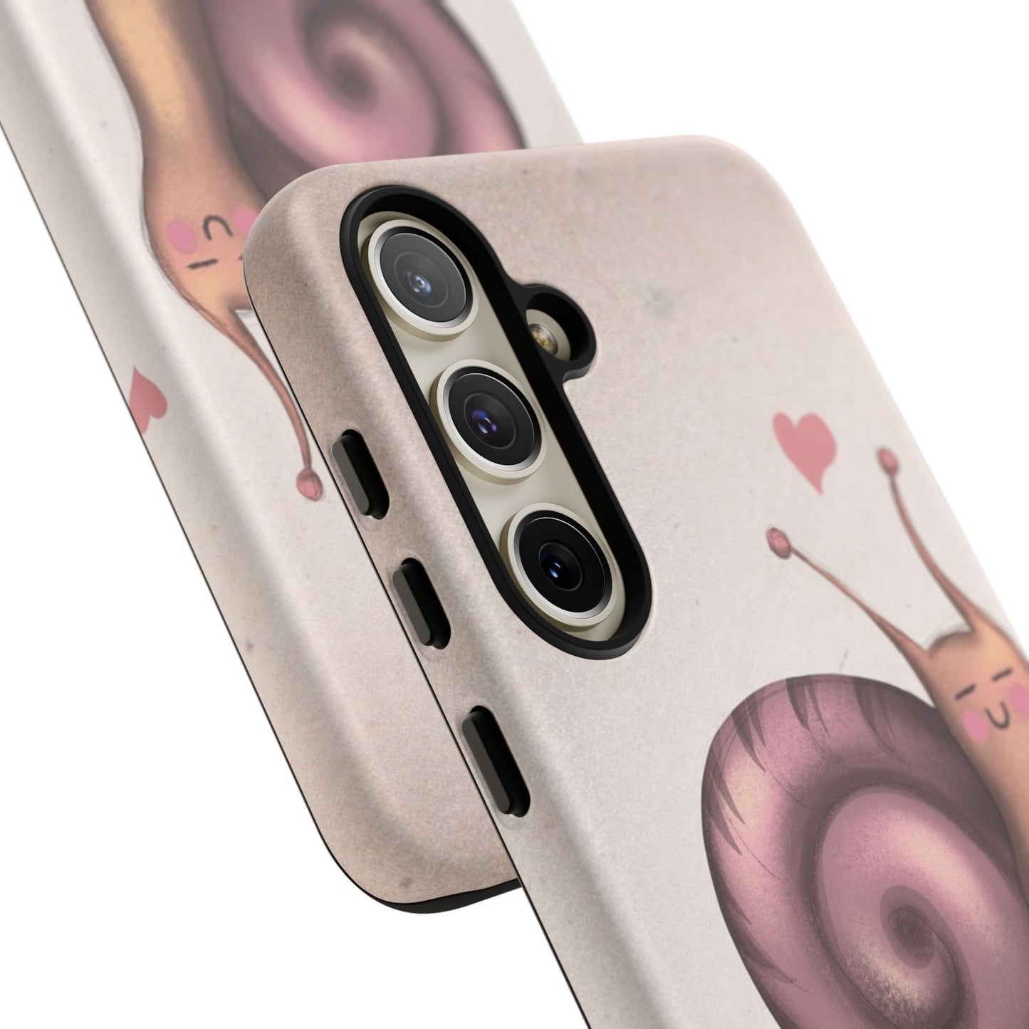 Cute Snail Phone Case — Pink Heart Cartoon Protective iPhone Cover