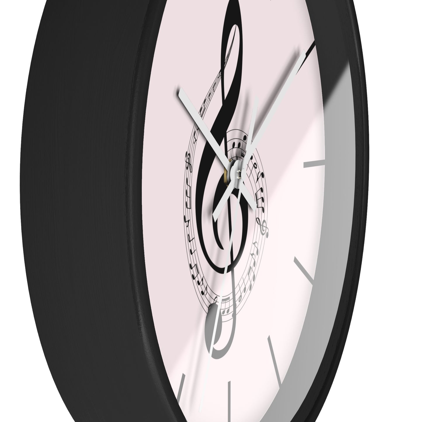 Musical Treble Clef Wall Clock — Pink Music Note Timepiece for Music Lovers