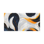 Abstract Fluid Art Matte Canvas Print — Navy, Gold & White Stretched Wall Art