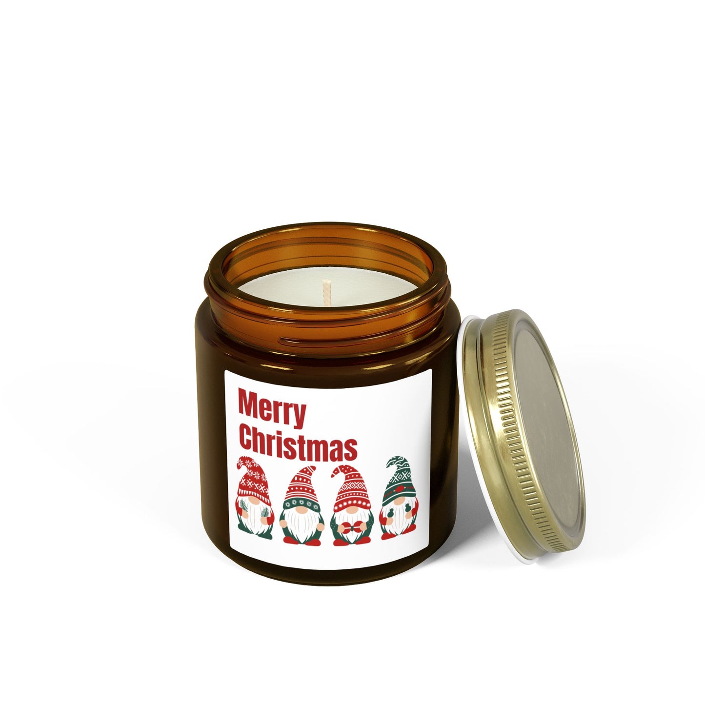 Merry Christmas Gnome Candle — Coconut Apricot Wax (4oz & 9oz)