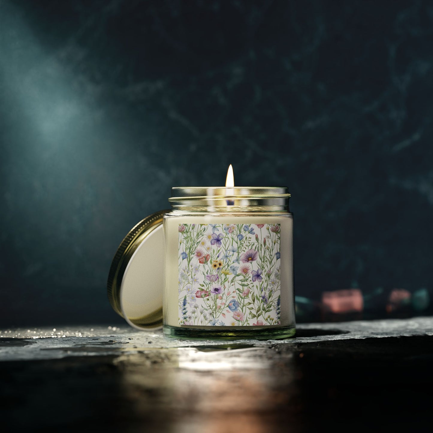 Scented Candles, Coconut Apricot Wax (4oz, 9oz) - Wildflowers