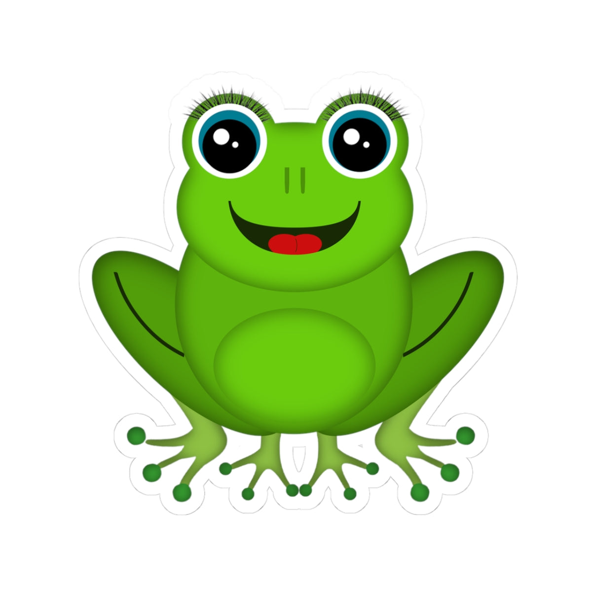 Cute Frog Kiss-Cut Stickers for Laptops, Water Bottles, Kids' Crafts, Fun Decor, Gift for Nature Lovers