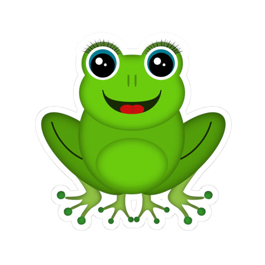 Cute Frog Kiss-Cut Stickers for Laptops, Water Bottles, Kids' Crafts, Fun Decor, Gift for Nature Lovers