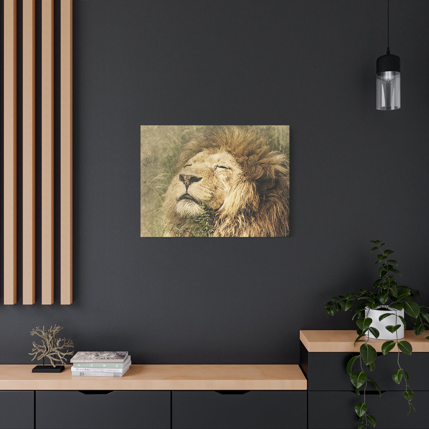 Lion Portrait Matte Canvas Print — Stretched 1.25" Wall Art