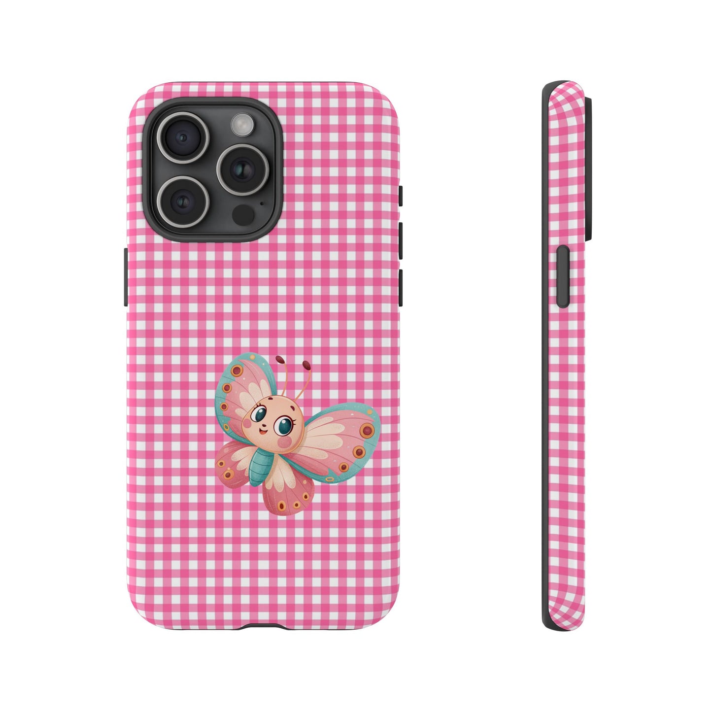 Cute Butterfly Phone Case, Tough Cases, Floral Phone Accessory, Gift for Her, Spring Fashion, Kids' Birthday Present, Pastel Aesthetic