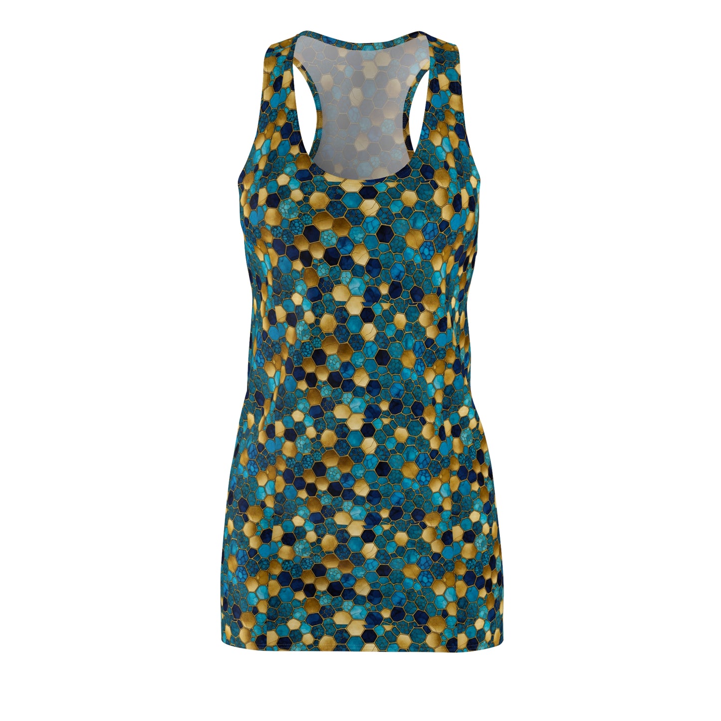 Colorful Polka Dot Women's Racerback Dress, Casual Summer Dress, Beachwear, Party Dress, Vacation Essential, Outdoor Apparel