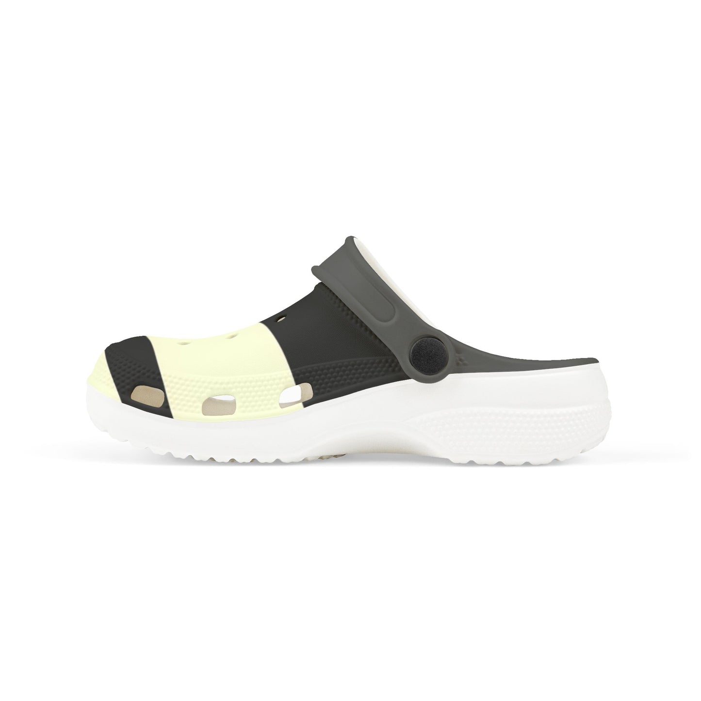 Kids Black & Cream Striped EVA Foam Clogs — Lightweight Slip‑On Sandals for Everyday Play