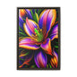 Vibrant Neon Floral Matte Canvas Print — Framed Wall Art