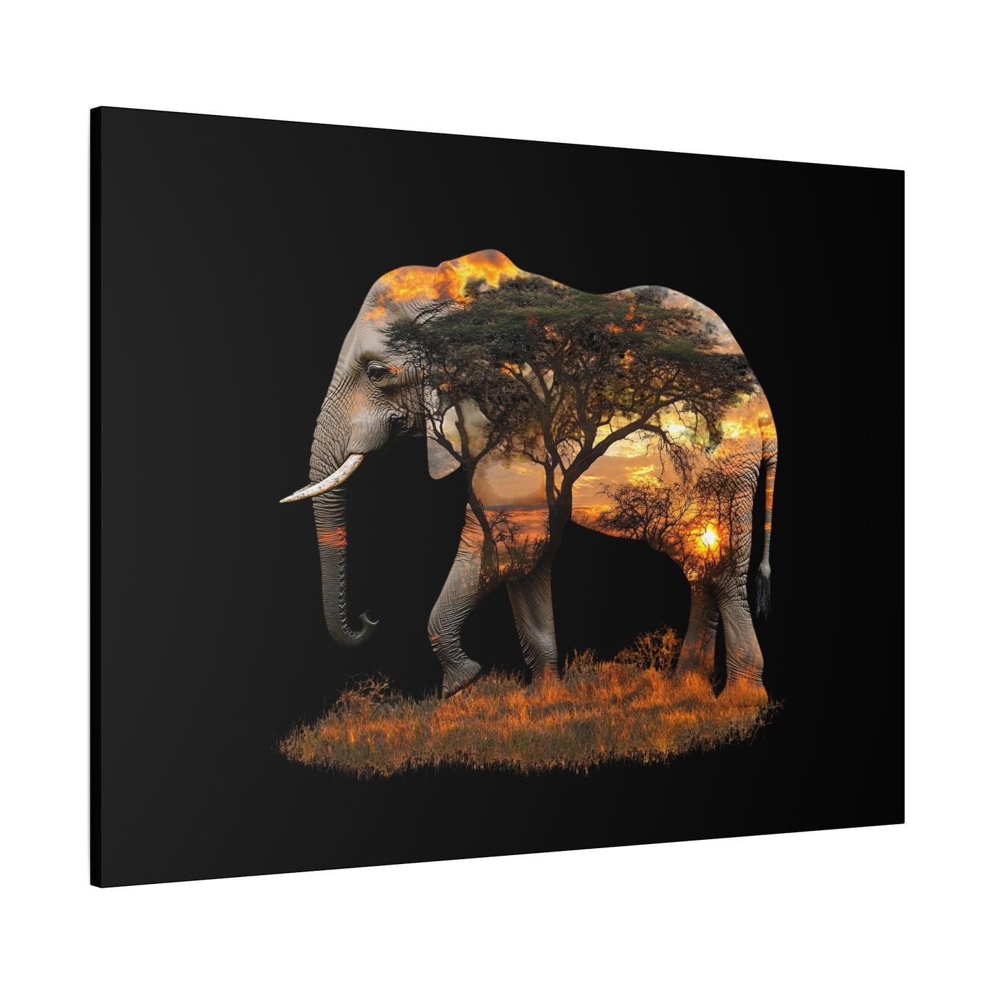 Elephant Tree Matte Canvas Art
