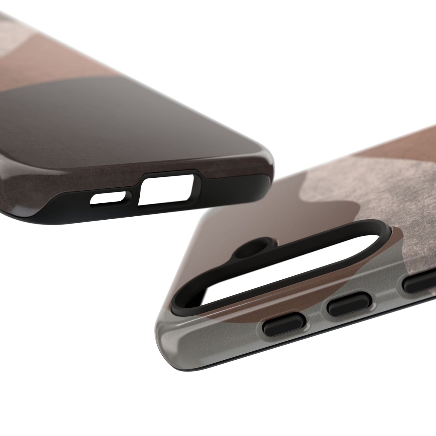Abstract Earthtone Phone Case — Brown Layered Rugged Tough Case