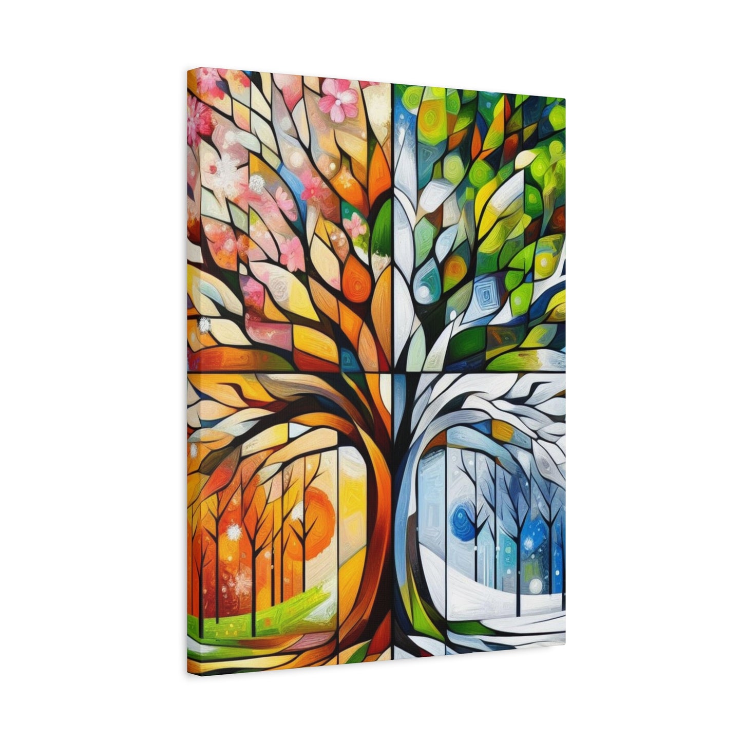 Seasons Tree Matte Canvas Wall Art — Stretched 1.25"