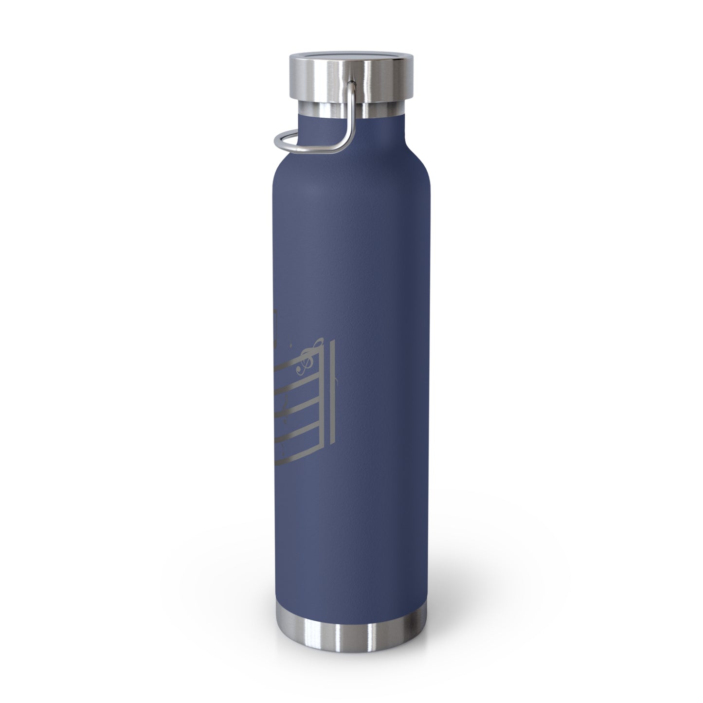 22oz Insulated Water Bottle — Red Musical Notes Stainless Steel Vacuum Bottle