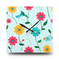 Floral Acrylic Wall Clock — Colorful Spring Daisy Design