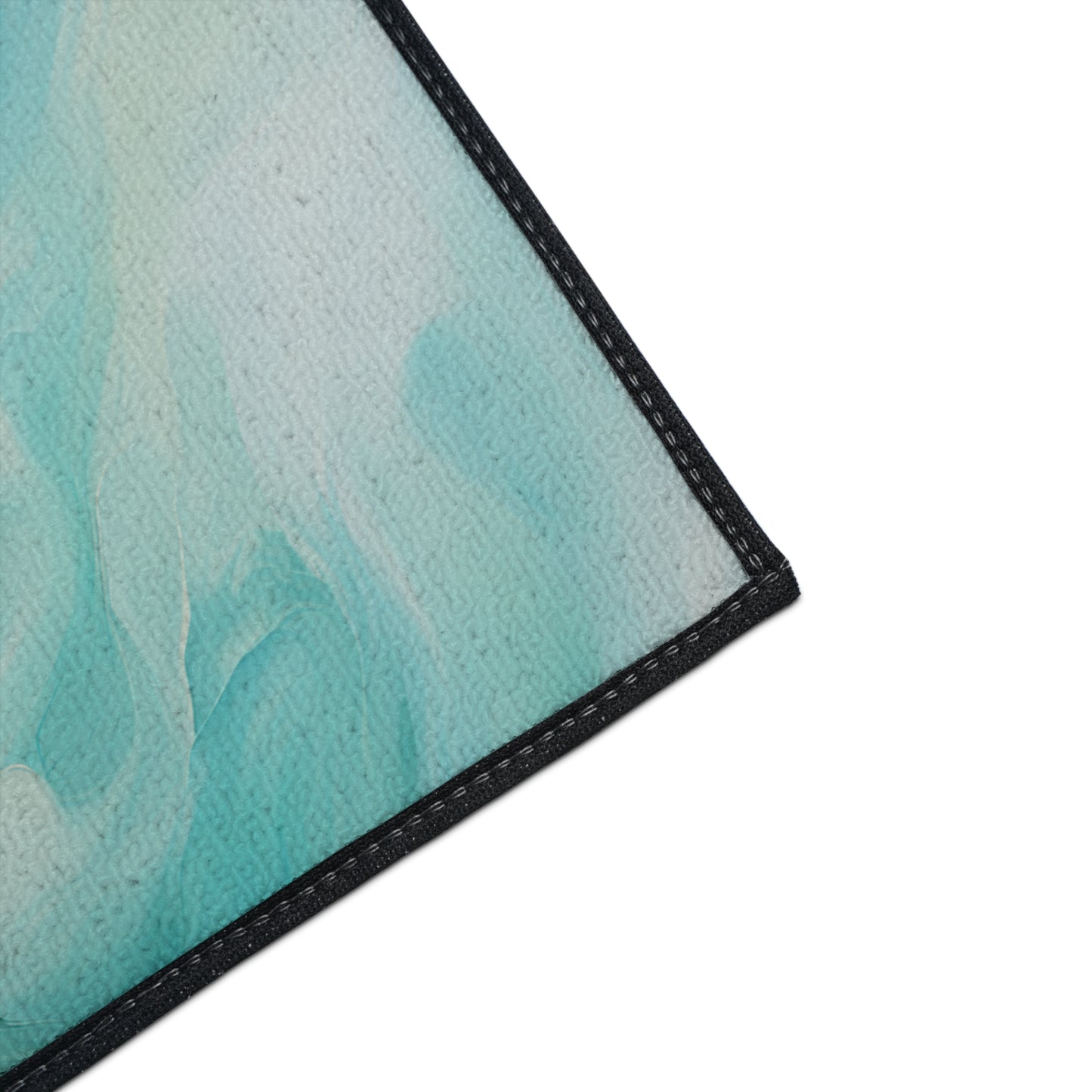 Heavy Duty Floor Mat — Teal Ocean Abstract Slip-Resistant Entry Rug