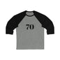 Retro Unisex 3/4 Sleeve Baseball Tee 70