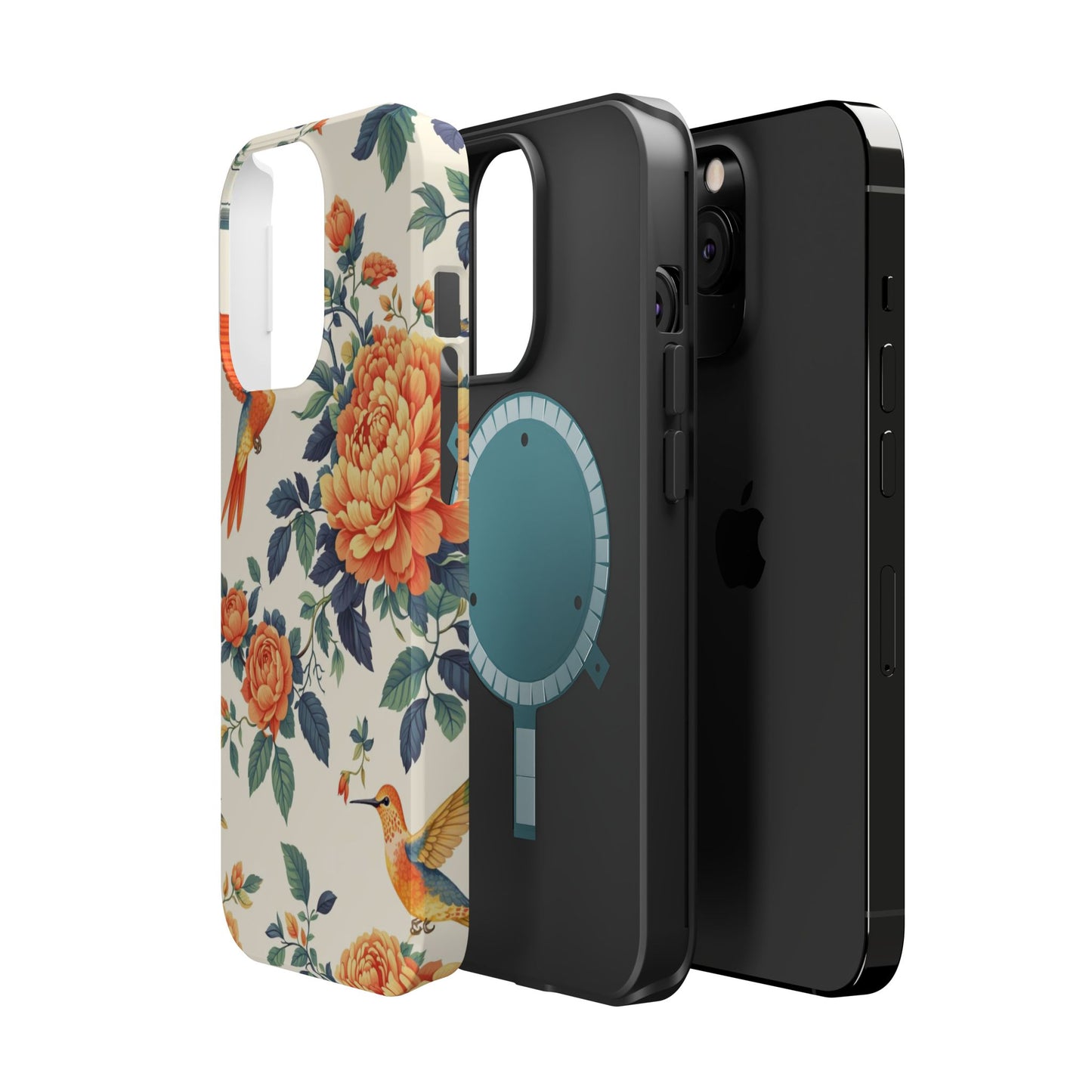 Floral Hummingbird Magnetic Phone Case — Impact-Resistant Protective Cover