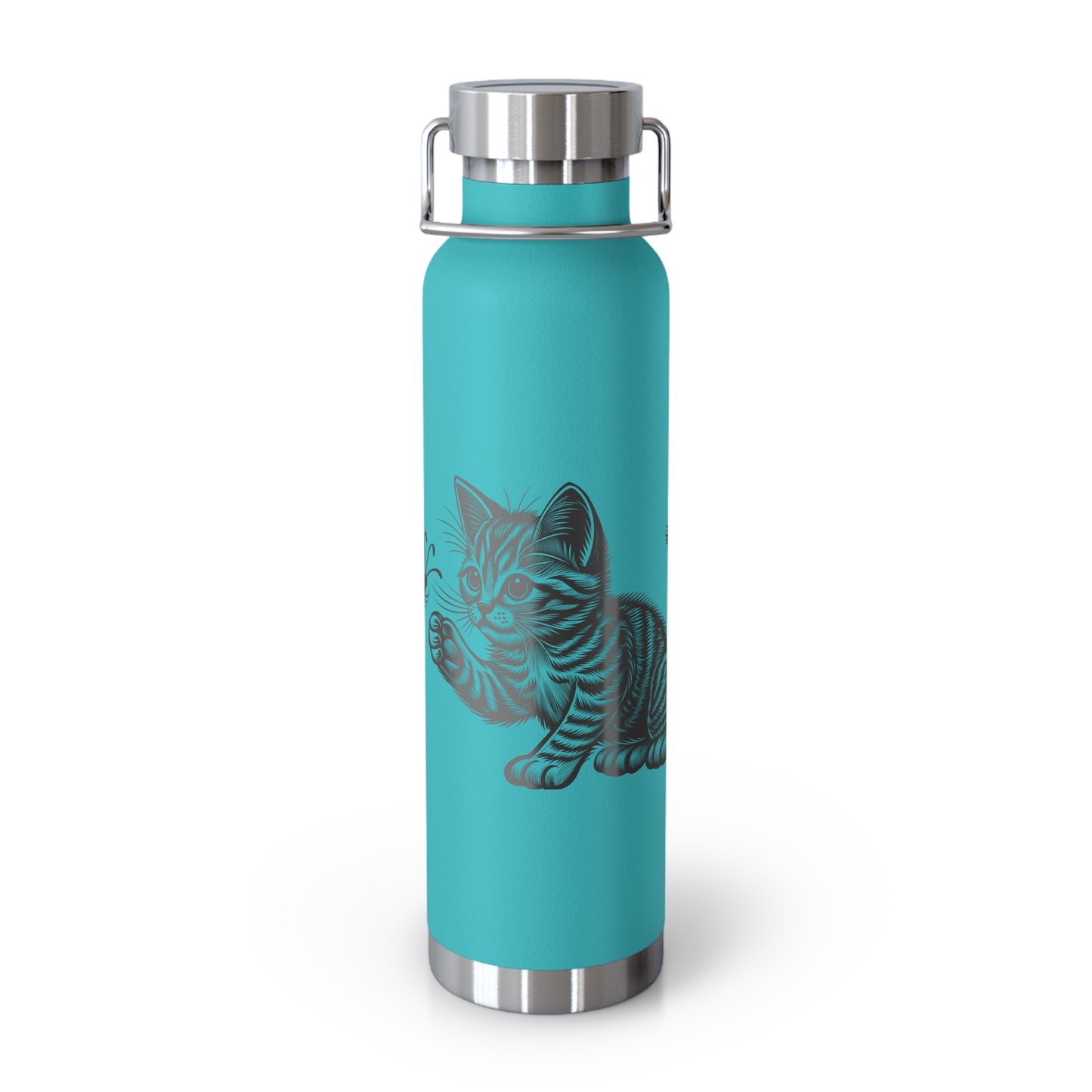 Cat and Butterfly Insulated Water Bottle -  22oz insulated bottle