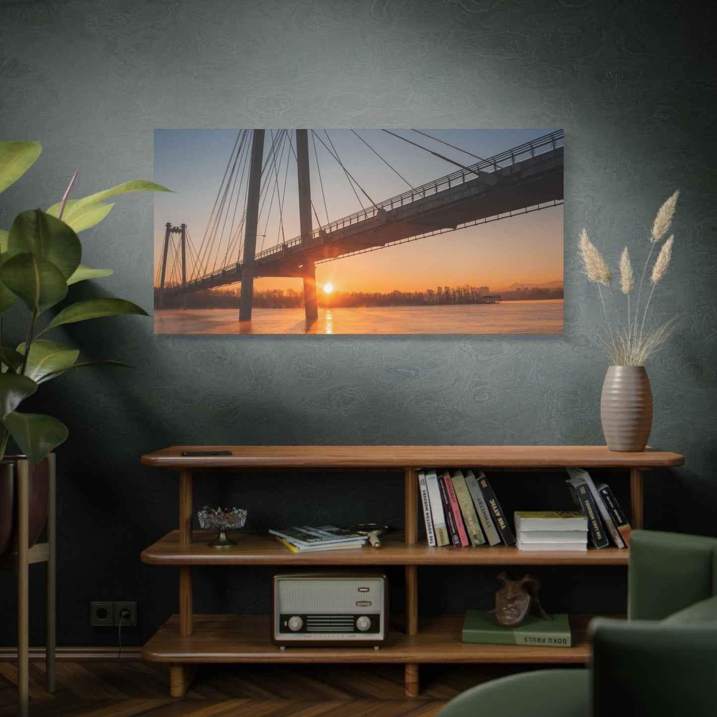 Sunrise Bridge Canvas Wall Art — Matte Stretched Canvas