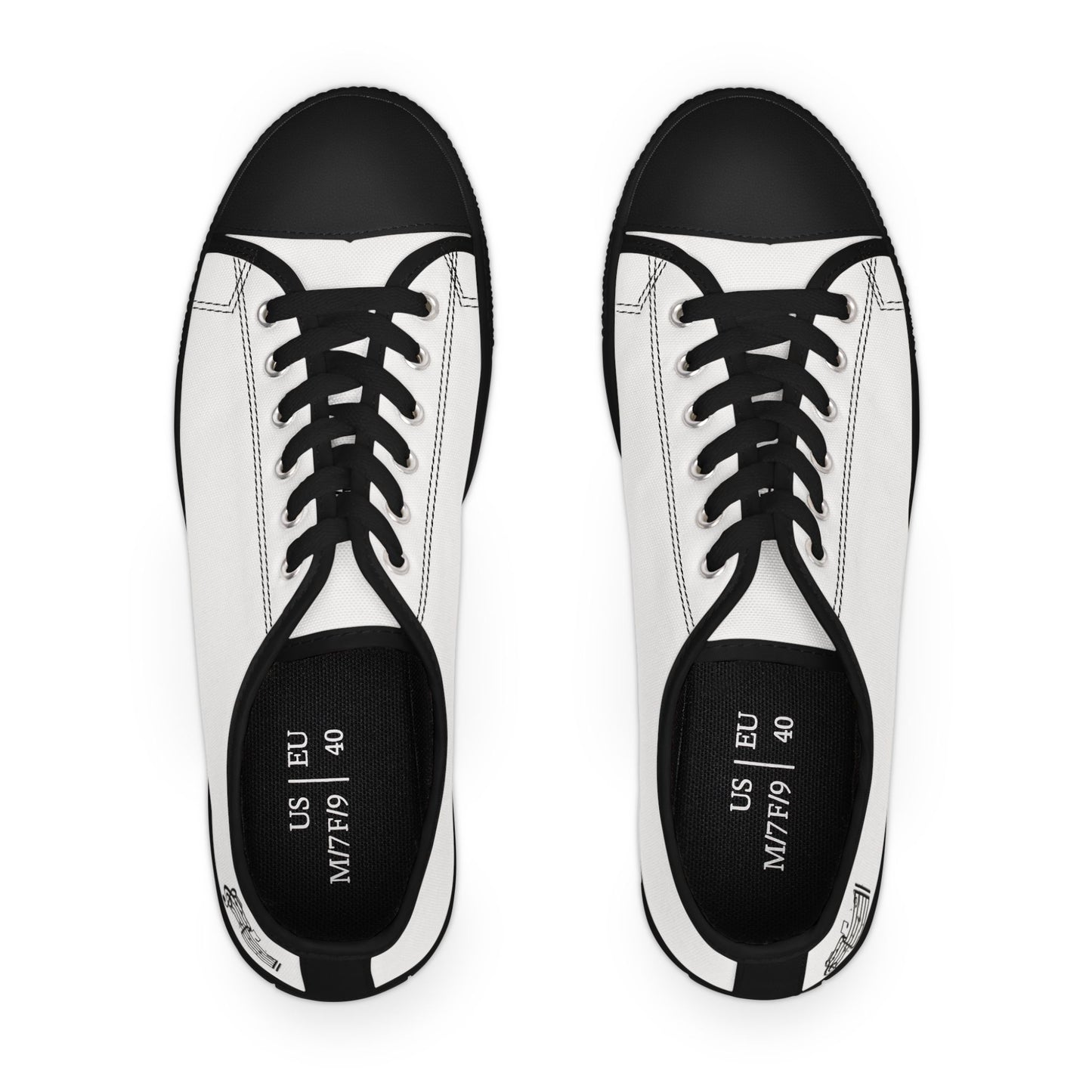 White Low Top Sneakers — Classic Women's Canvas Casual Shoes