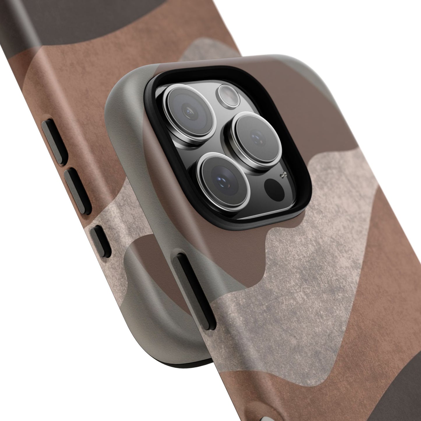 Abstract Earthtone Phone Case — Brown Layered Rugged Tough Case