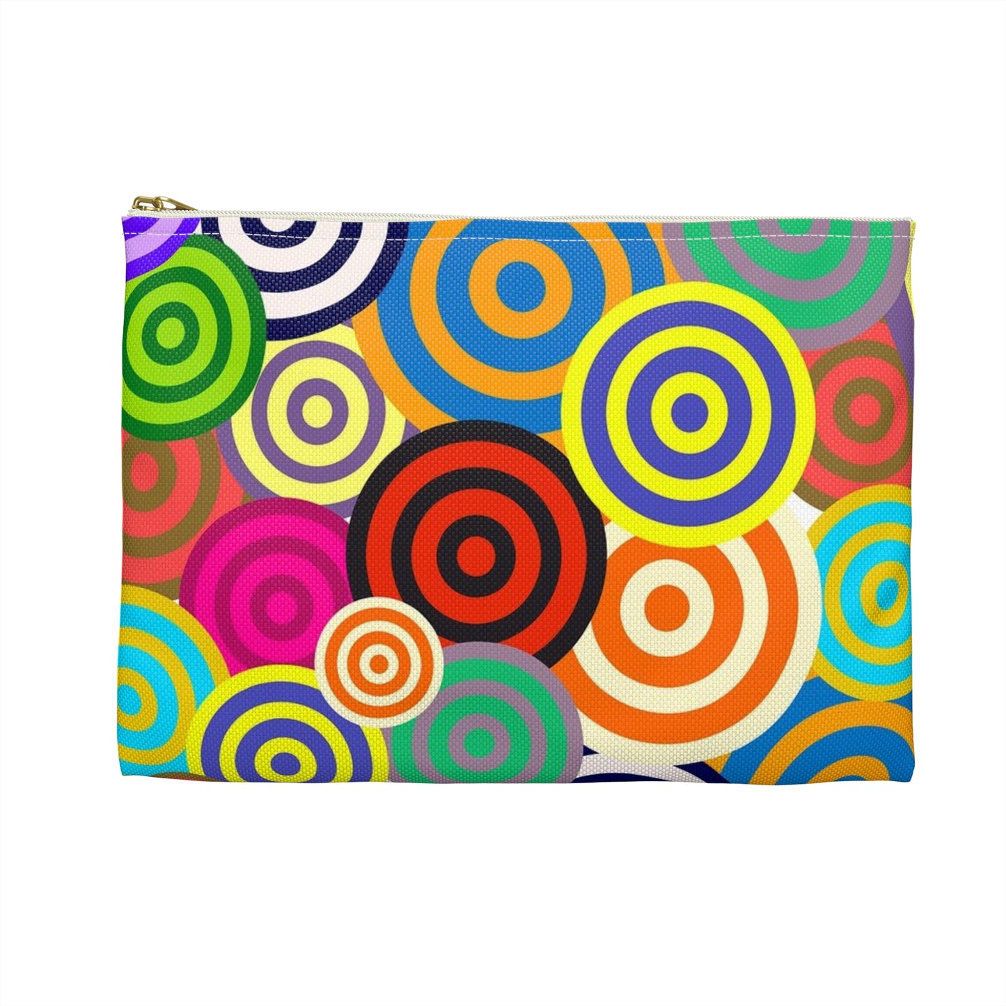 Colorful Circle Accessory Pouch, Fun Travel Organizer, Makeup Bag