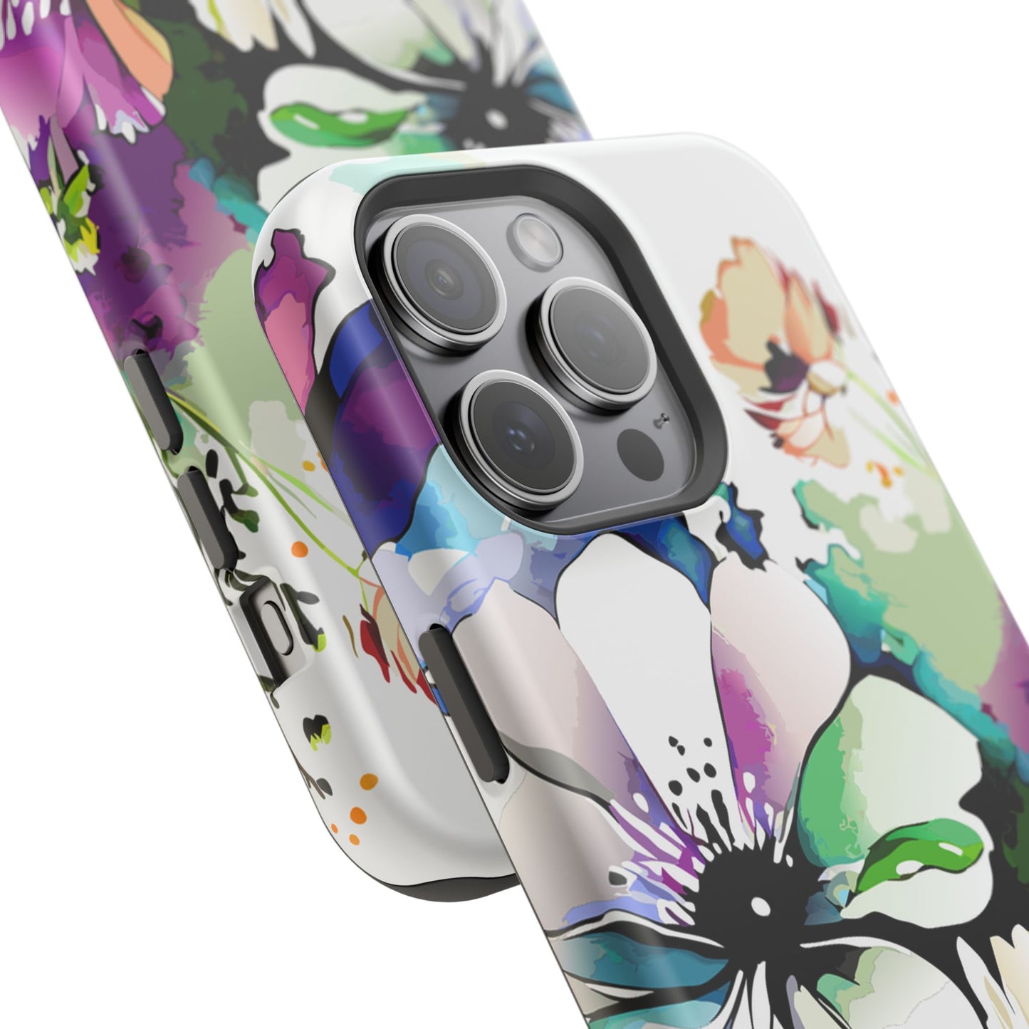 Floral Watercolor Magnetic Phone Case — Impact‑Resistant Protective Cover