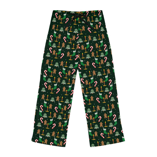 Christmas Gingerbread & Candy Cane Women’s Pajama Pants — Holiday Sleepwear