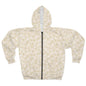 Floral Patterned Unisex Zip Hoodie