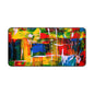Abstract Color Splash Desk Mat — Vibrant Modern Office Mousepad