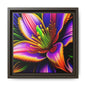 Vibrant Neon Floral Matte Canvas Print — Framed Wall Art