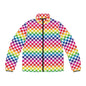 Vibrant Rainbow Men's Puffer Jacket, Colorful Winter Outerwear, Stylish Men's Jacket, Unisex Jacket, Perfect for All Occasions